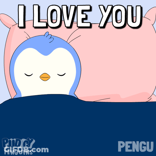 Penguin Sleeping Saying I Love You GIF