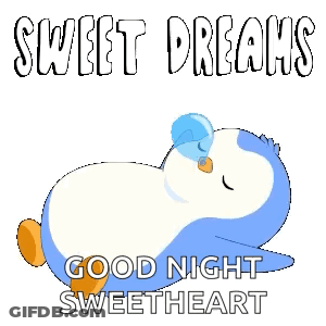 Penguin Sleeping Sweet Dreams Good Night Sweetheart GIF