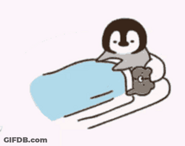 Penguin Sleeping With Bear GIF
