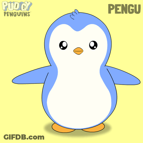 Penguin Standing In Front Of Happy New Year GIF
