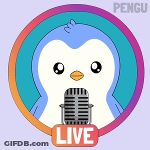 Penguin Standing In Front Of Microphone GIF