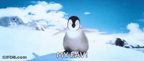Penguin Standing In Snow Saying My Fav GIF