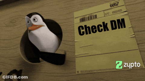 Penguin Standing Next To Check DM GIF