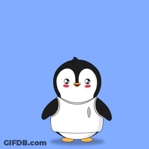 Penguin Surrounded By Hearts I Love You Mommy GIF