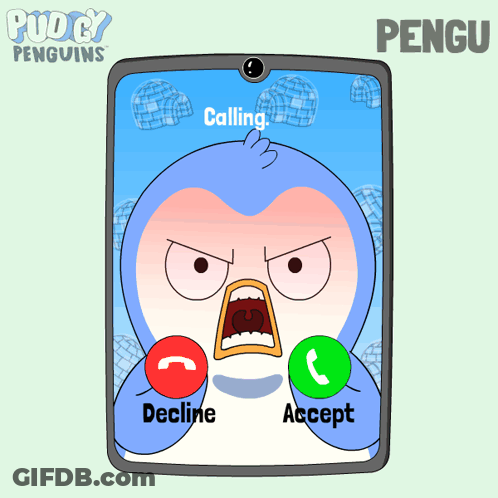 Penguin Talking On Cell Phone GIF