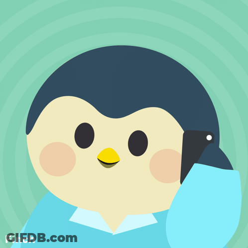 Penguin Talking On Cell Phone Uh Huhh GIF