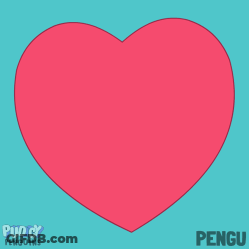 Penguin Thumbs Up With Pink Hearts And Name Pengu GIF
