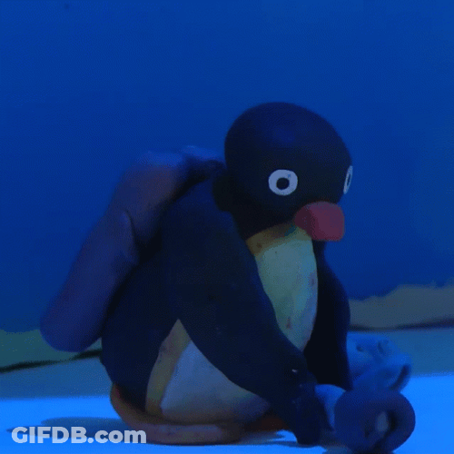 Penguin Using Flamethrower GIF