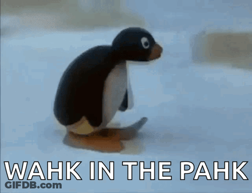 Penguin Walking In Snow Wahk In The Pahk GIF