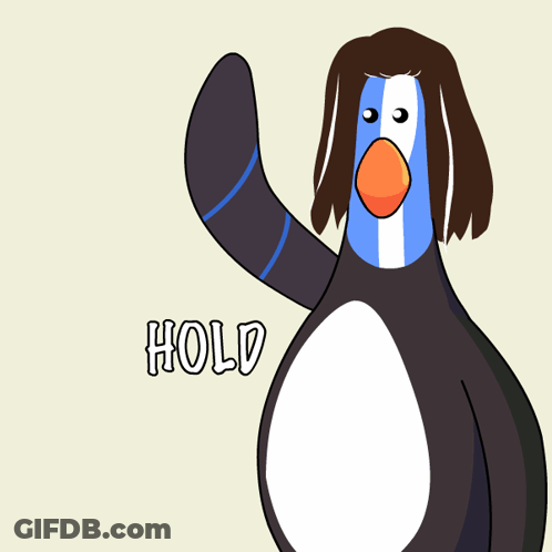 Penguin Waving Hold GIF