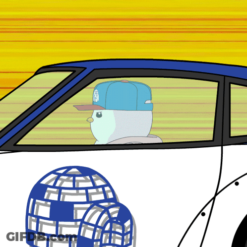 Penguin Wearing Blue Hat Saying La GIF
