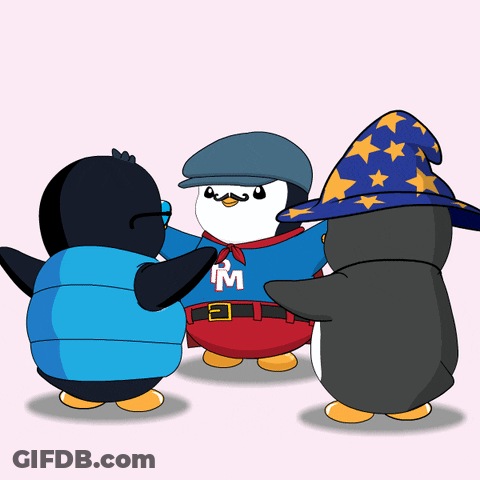 Penguin Wearing Blue 'Im' Shirt GIF