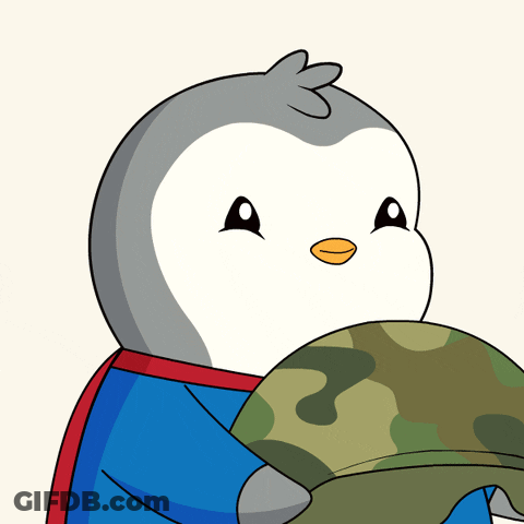 Penguin Wearing Cape And RM Shirt GIF
