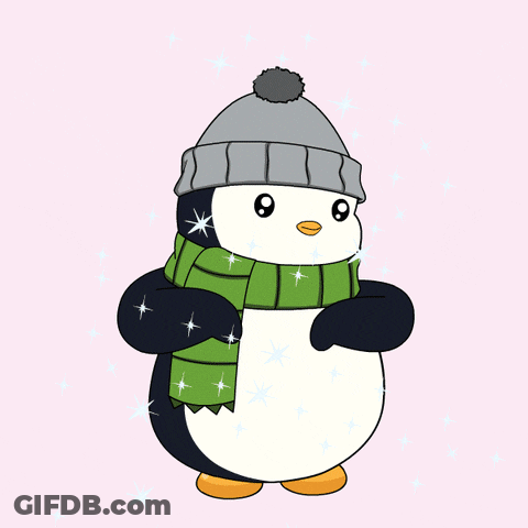 Penguin Wearing Crown And Scarf GIF