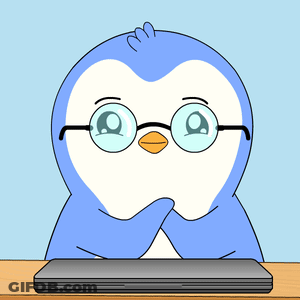 Penguin Wearing Glasses At Laptop GIF