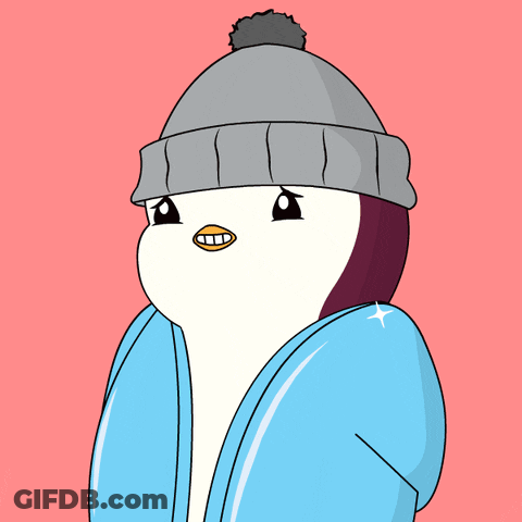 Penguin Wearing Hat And Blue Sweater GIF