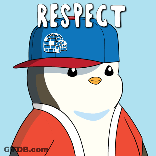 Penguin Wearing Hat With Respect GIF