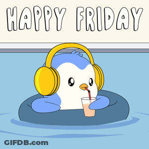 Penguin Wearing Headphones Drinking Milkshake GIF