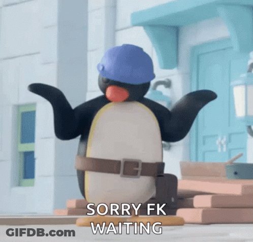 Penguin Wearing Headphones Saying Me 24/7 GIF