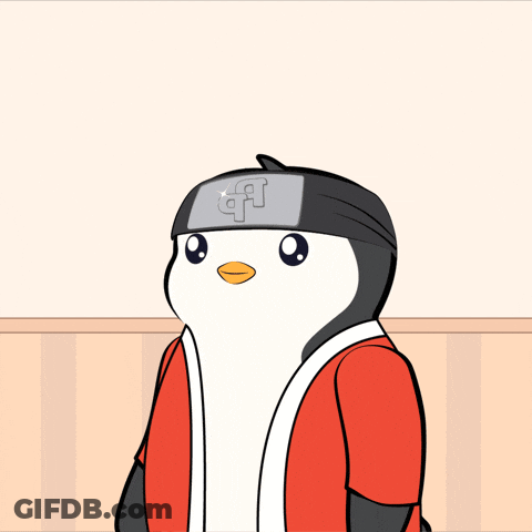 Penguin Wearing How You Doing Headband GIF