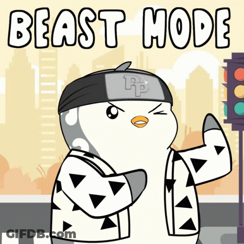 Penguin Wearing P Headband GIF