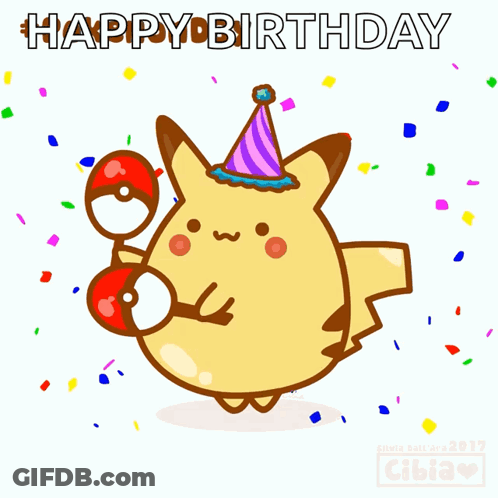 Penguin Wearing Party Hat Blowing Horn GIF