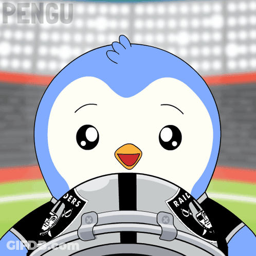 Penguin Wearing Raiders Shirt GIF