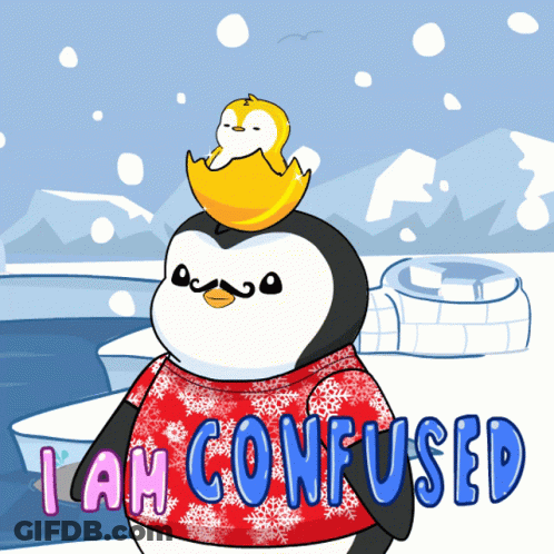 Penguin Wearing Red Shirt I Am Confused GIF