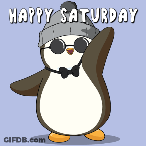 Penguin Wearing Sunglasses And Hat Happy Saturday GIF