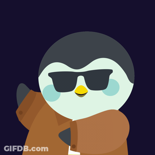 Penguin Wearing Sunglasses And Scarf With ST GIF