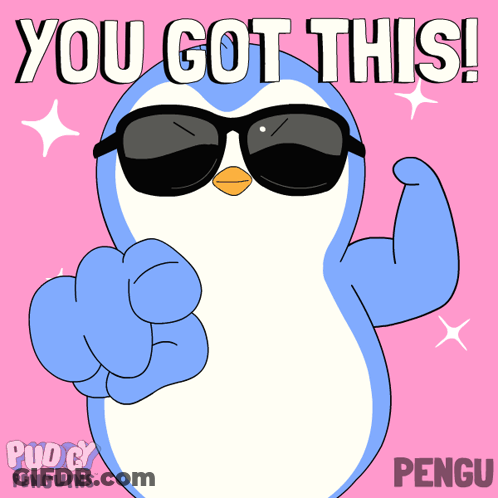 Penguin Wearing Sunglasses Pointing You Got This GIF