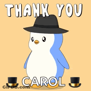 Penguin Wearing Top Hat Saying Thank You To Carol GIF