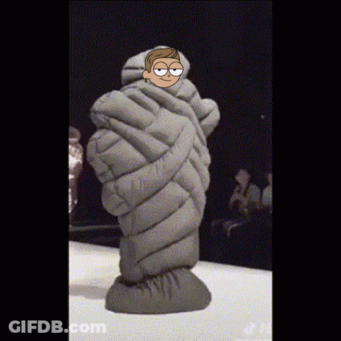 Penguin With Afro And Bottle On Head GIF