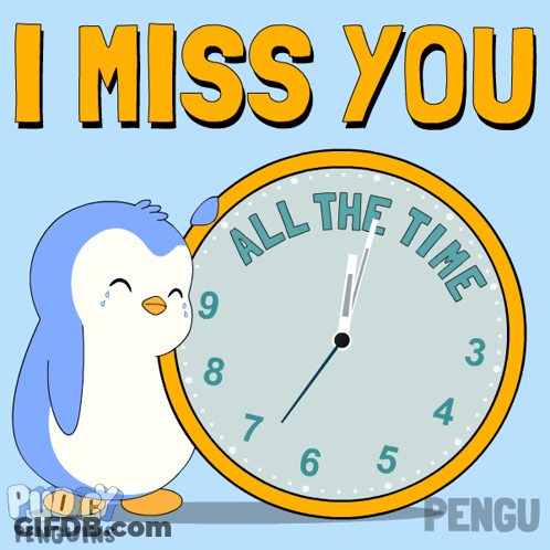 Penguin With All The Time Clock GIF