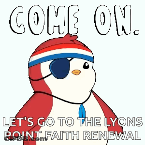Penguin With Bandana And Eye Patch Says Let's Go GIF