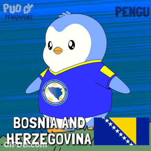 Penguin With Bosnia And Herzegovina GIF