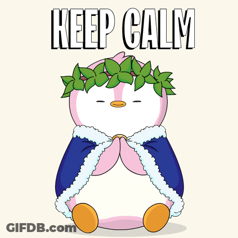 Penguin With Crown Of Leaves Saying Keep Calm GIF