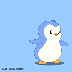 Penguin With Football On Head GIF