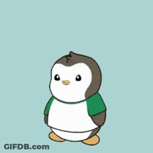 Penguin With Growing Muscles GIF
