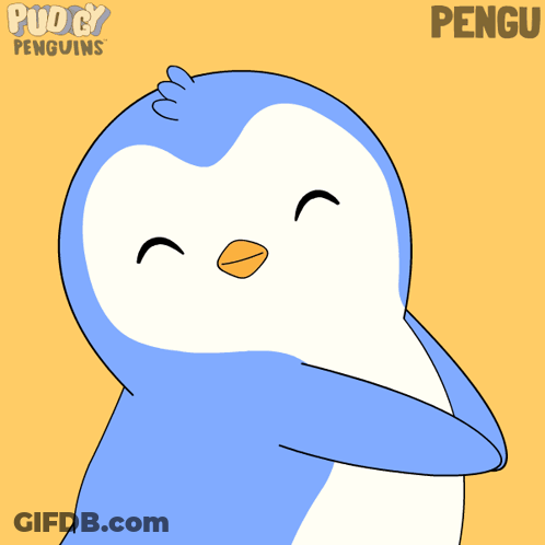 Penguin With Heart On Head Called Pengu GIF