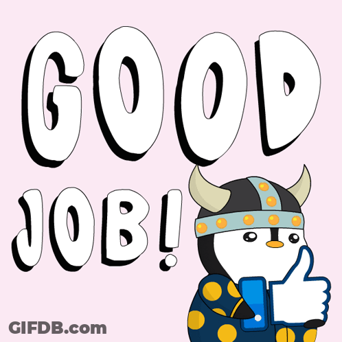 Penguin With Horned Helmet Thumbs Up Good Job GIF