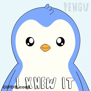 Penguin With I Knew It Text GIF