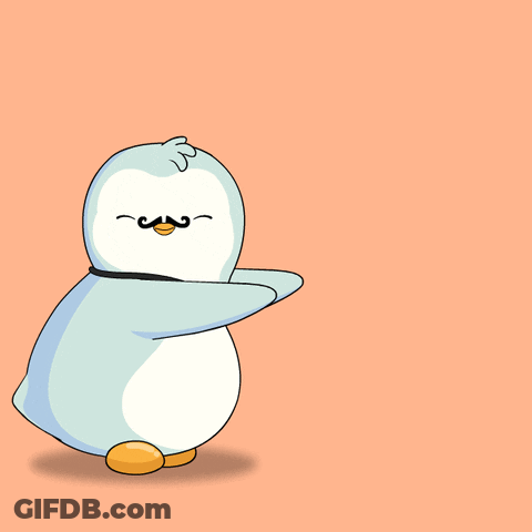 Penguin With Mustache And Bow Tie GIF