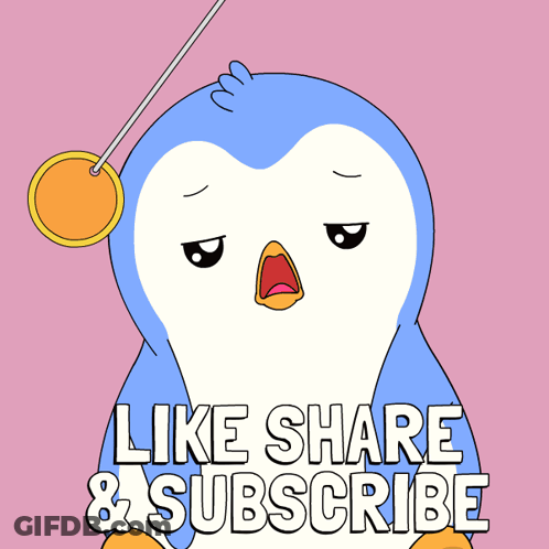 Penguin With Needle In Head Says Like Share & Subscribe GIF