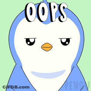 Penguin With Oops On Head GIF