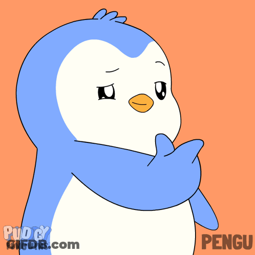 Penguin With Pink Heart In Beak Puddy Penguins GIF