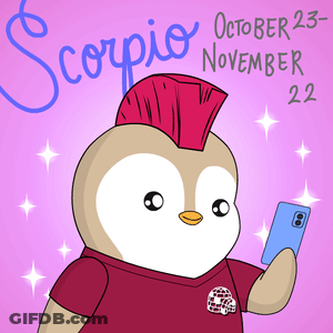 Penguin With Red Mohawk Holding Cell Phone October 23 November 22 GIF