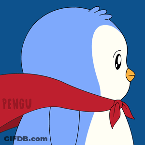 Penguin With Red Scarf Saying Pengu GIF