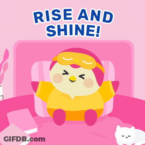Penguin With Rise And Shine GIF