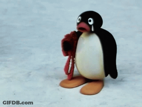 Penguin With Scarf And Tear GIF